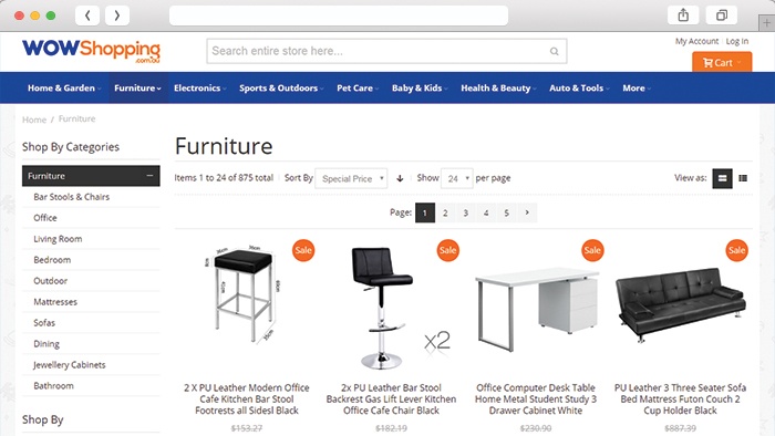 product listing